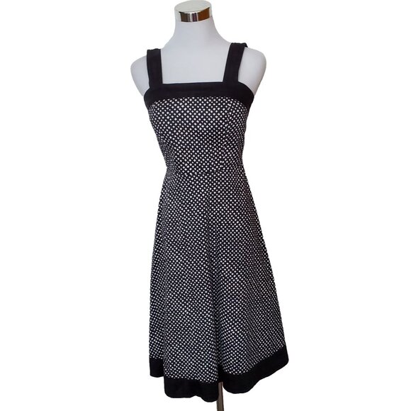 Dress Madison Leigh Black White Polka Dots Sundress Size 4P - Picture 1 of 13